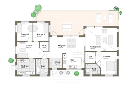 Planlösning M1 Villa Grimsholmen